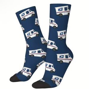 Navy Postal Van / Truck Patterned Socks